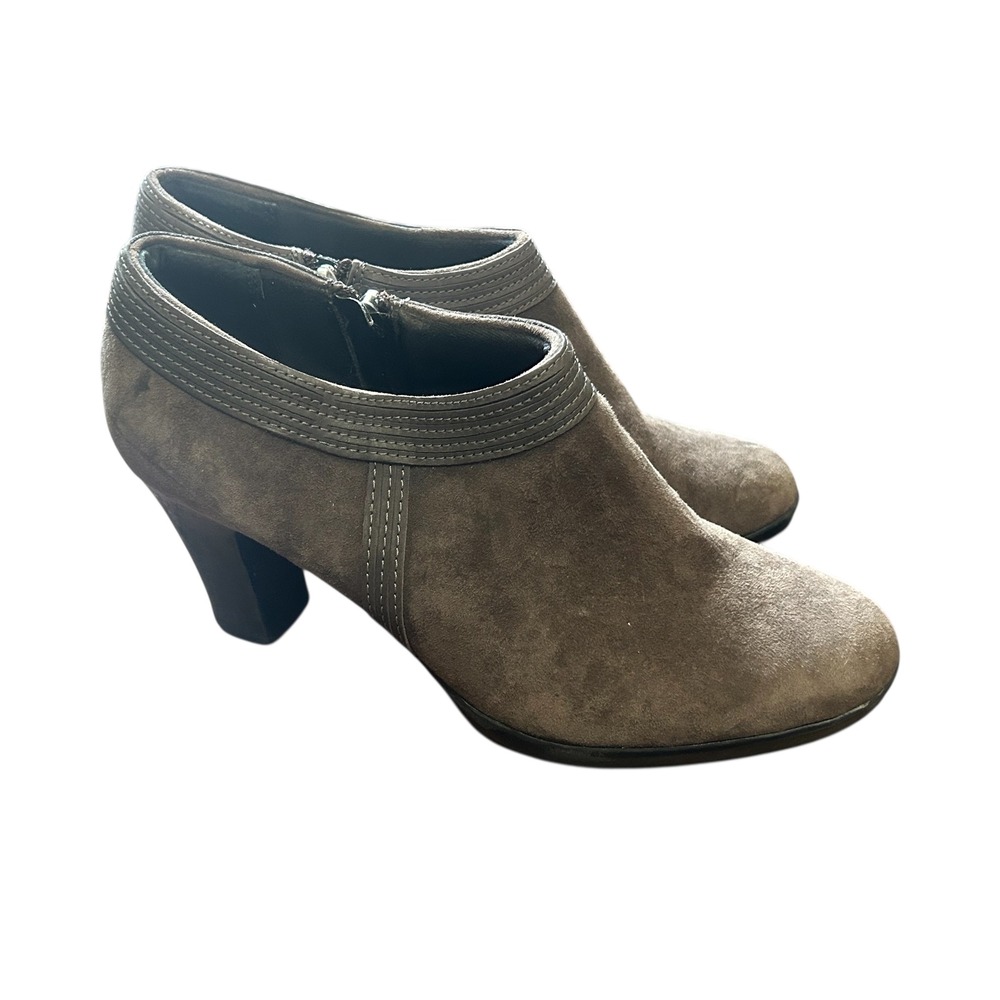 Suede Ankle Boots Booties‎ Heeled Dress Shoes Career Casual Comfort